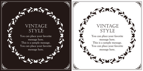 アンティークなイメージのフレームデザイン。装飾に使えるデザイン要素