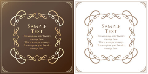 アンティークなイメージのフレームデザイン。装飾に使えるデザイン要素