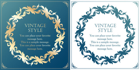 アンティークなイメージのフレームデザイン。装飾に使えるデザイン要素
