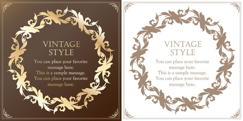 アンティークなイメージのフレームデザイン。装飾に使えるデザイン要素
