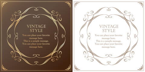 アンティークなイメージのフレームデザイン。装飾に使えるデザイン要素