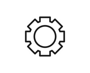 Gear flat icon. Single high quality outline symbol for web design or mobile app.  Gear thin line signs for design logo, visit card, etc. Outline pictogram EPS10