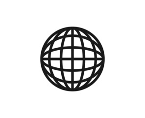 Globe line icon on white background
