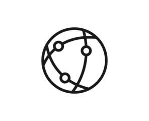 Globe line icon on white background