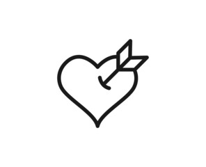 Heart line icon. Vector symbol in trendy flat style on white background. Love sing for design.