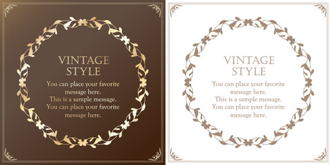 アンティークなイメージのフレームデザイン。装飾に使えるデザイン要素