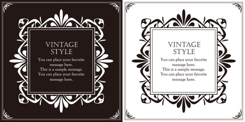 アンティークなイメージのフレームデザイン。装飾に使えるデザイン要素