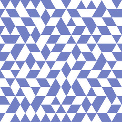 Geometric vector pattern with blue and white triangles. Geometric modern ornament. Seamless abstract background