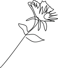 Abstract flower one line hand drawn style