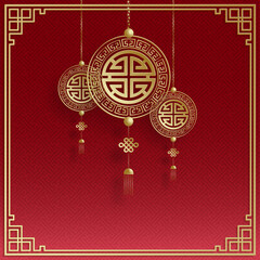 Chinese oriental wedding invitation card template with oriental 
