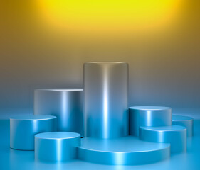 3d render abstract geometry shape podium scene with background for display and product