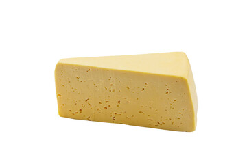 Piece of swiss cheese isolated on white background