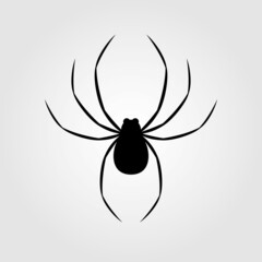 Spider icon isolated on white background. Vector illustration