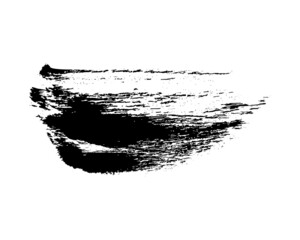 Black brush stroke on transparent background