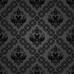 Classic dark seamless vector pattern. Damask orient ornament. Classic vintage background. Orient pattern for fabric, wallpapers and packaging