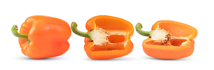 orange pepper on white background