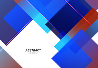Abstract geometric decorative blue and red color design colorful background