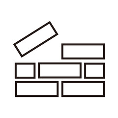 brick icon vector on white background
