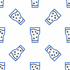 Line Glass of beer icon isolated seamless pattern on white background. Colorful outline concept. Vector
