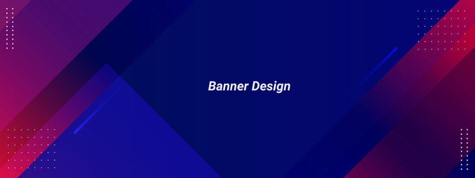 Abstract geometric decorative blue and red color design colorful background