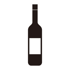 wine bottle icon vector on white background
