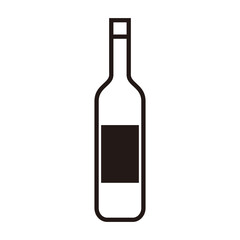 wine bottle icon vector on white background