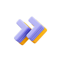 right arrow icon 3d render concept on white background