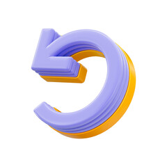 rotation arrow icon 3d render concept on white background
