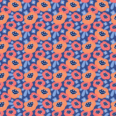 Vector seamless pattern with floral pattern. Boho colors, pastel colors. For printing on fabrics and clothes. For wall design. Poster for the interior, postcard, congratulation. in hand drawn style