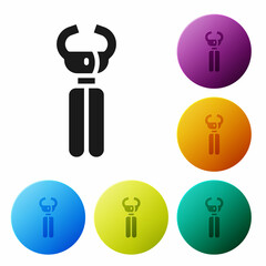 Black Clippers for grooming pets icon isolated on white background. Pet nail clippers. Set icons in color circle buttons. Vector