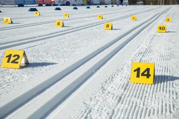 Biathlon track. Winter Olympic Games. - obrazy, fototapety, plakaty