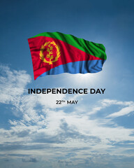 Eritrea independence day card with flag