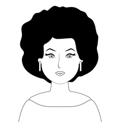 African Woman. Cartoon Coloring book Vector Illustration for kids and adults