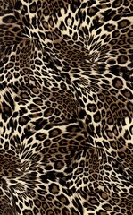 Leopard fur skin texture, animal leather seamless design