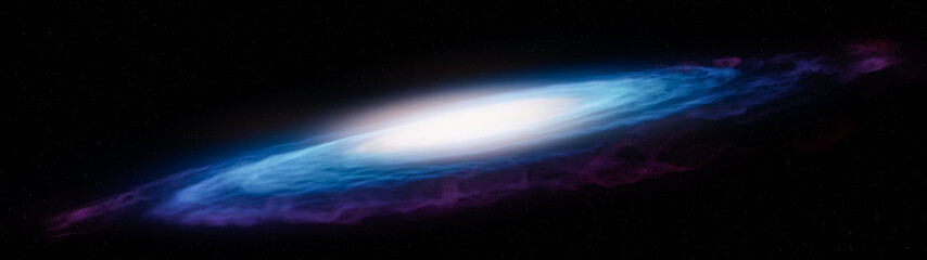 A beautiful and stunning view of a Blue And Green Galaxy in the middle of Space