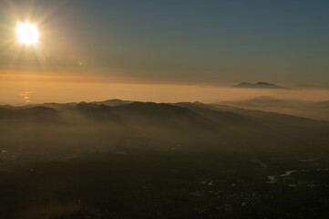 sunrise over the mountains