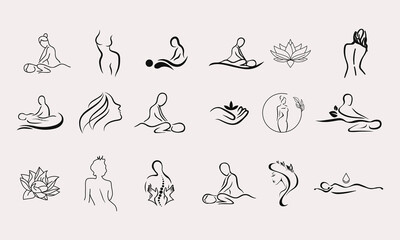 A set of female hand logos in a minimal linear style. Vector logo design Templates with different hand gestures, Crystal. For cosmetics, beauty, tattoo, Spa, feminine, jewelry store