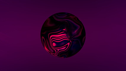 An abstract putpuric gradient background with a textured sphere.