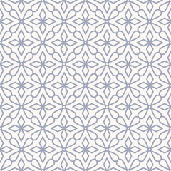 Vector light blue color simple geometric floral shape. Ethnic Peranakan seamless pattern background. Use for fabric, textile, interior decoration elements, upholstery, wrapping.