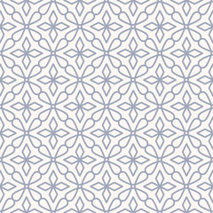 Vector light blue color simple geometric floral shape. Ethnic Peranakan seamless pattern background. Use for fabric, textile, interior decoration elements, upholstery, wrapping.