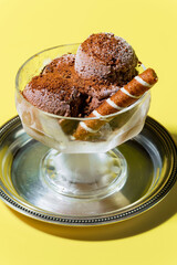 Ice cream balls with spoon