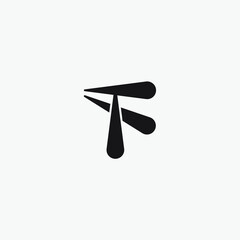 Initial letter TF monogram logo design.