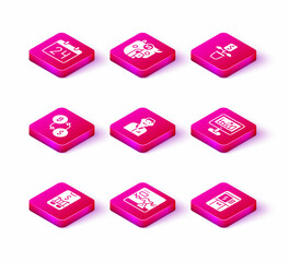 Set Mobile stock trading, Failure stocks market, Cryptocurrency exchange, Trader, ATM and money, Computer with growth graph, Dollar plant and Bull bear of icon. Vector