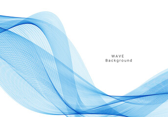 Stylish smooth blue decorative wave design background