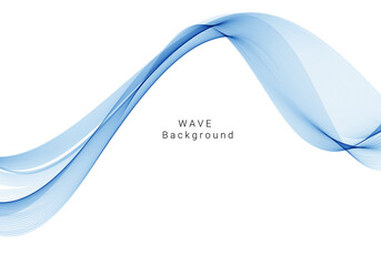 Stylish smooth blue decorative wave design background