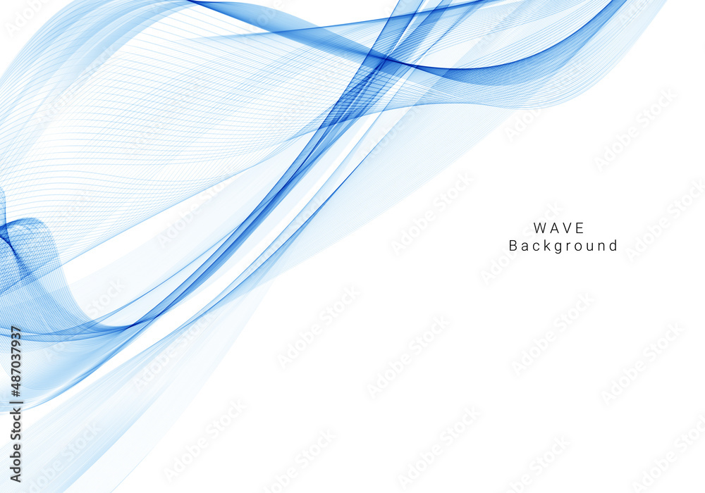 Wall mural stylish smooth blue decorative wave design background