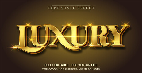 Golden Luxury Text Style Effect. Editable Graphic Text Template.