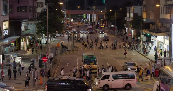 Hong Kong city street at night