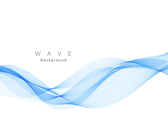 Stylish smooth blue decorative wave design background