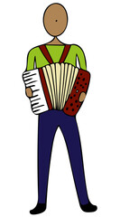man playing the accordion - obrazy, fototapety, plakaty